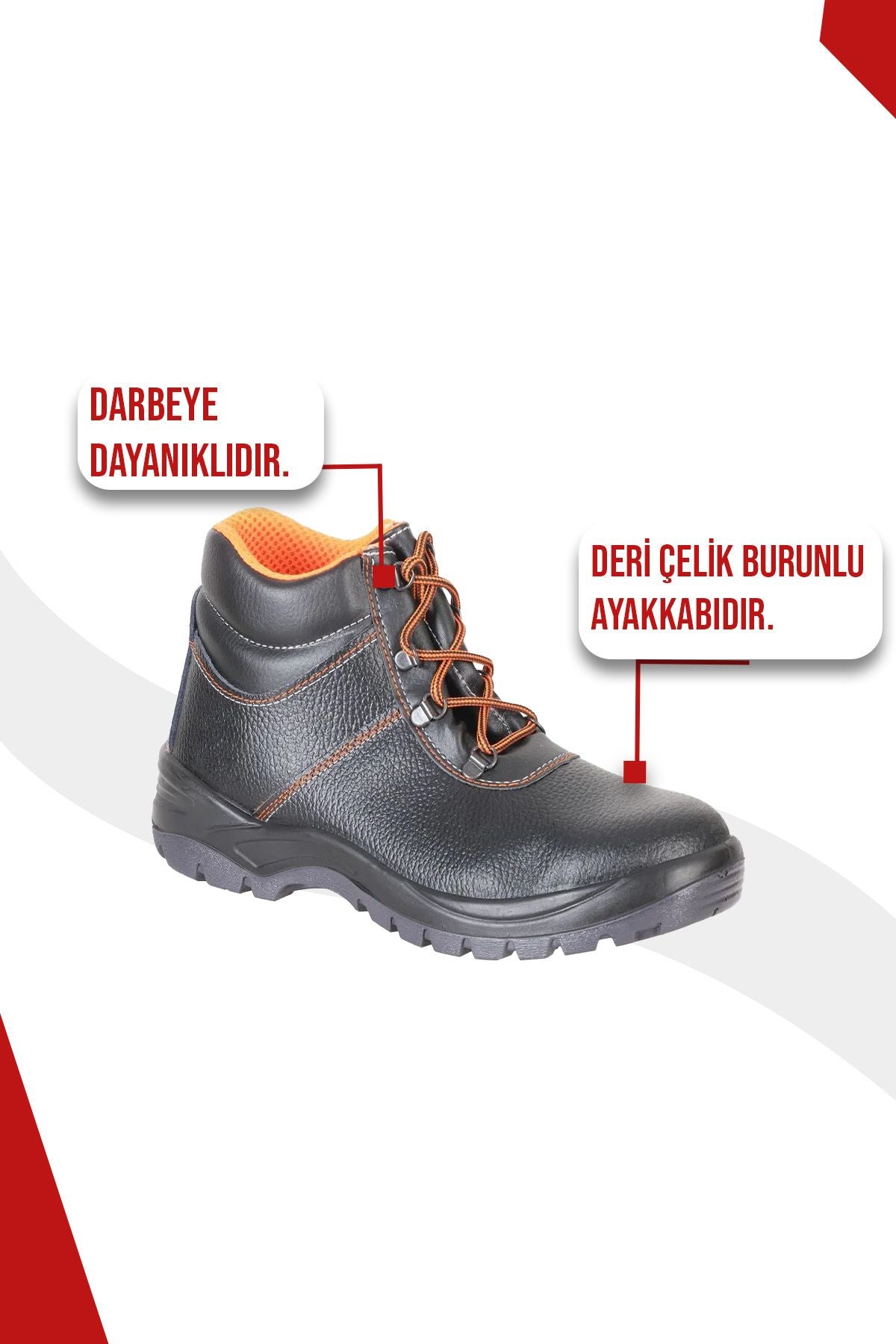 023 R Deri S2 Çelik Burunlu Deri Iş Güvenliği Botu