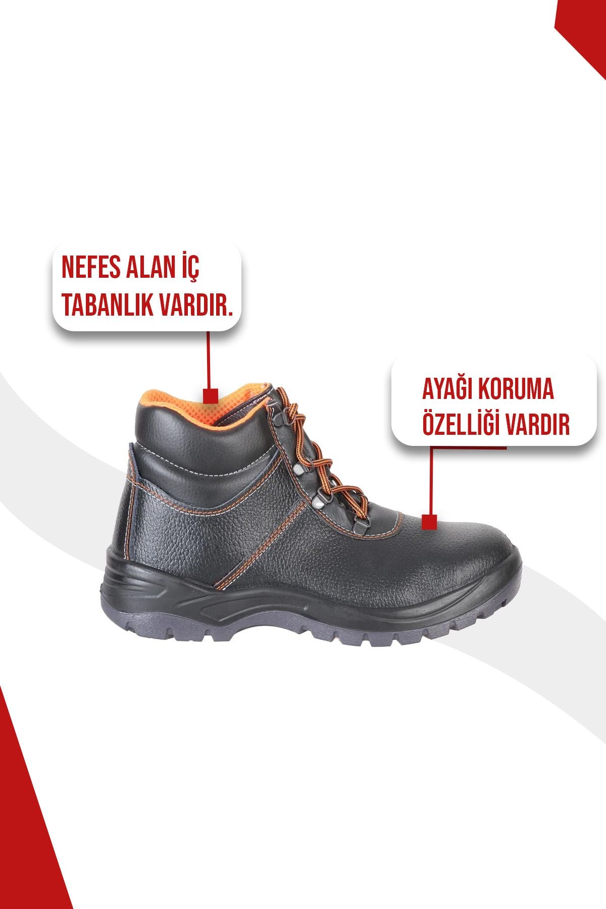 023 R Deri S2 Çelik Burunlu Deri Iş Güvenliği Botu
