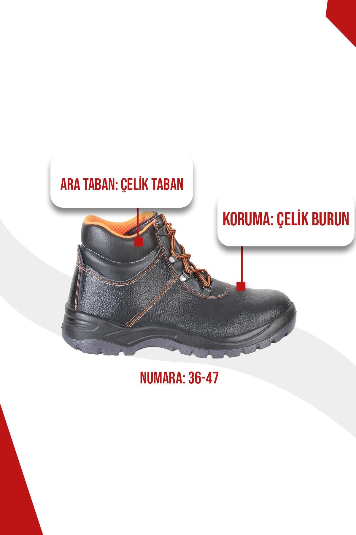 023 R Deri S2 Çelik Burunlu Deri Iş Güvenliği Botu