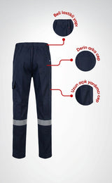 16/12 Gabardin Likralı Yazlık Tek Reflektörlü İşçi Pantolonu