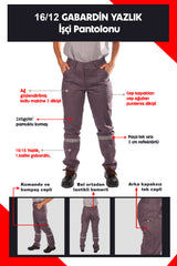 16/12 Gabardin Yazlık İşçi Pantolonu Tek Reflektörlü İş Pantolonu