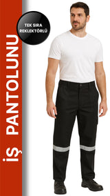 16/12 Gabardin Yazlık İşçi Pantolonu Tek Reflektörlü İş Pantolonu