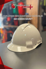 3M G3000 Beyaz Baret Mandallı Havalı Siperlikli Endüstriyel Kask Modeli