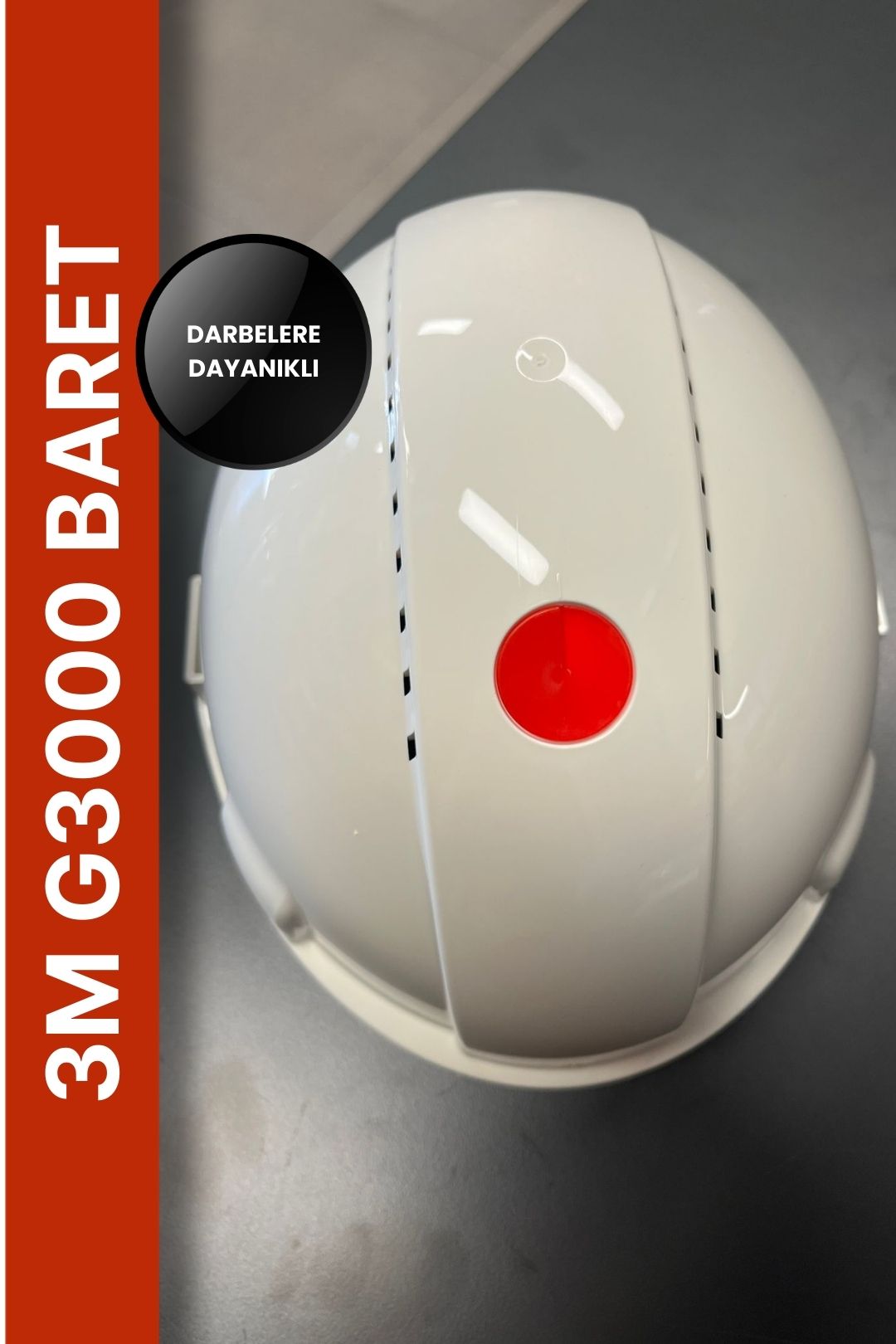3M G3000 Beyaz Baret Mandallı Havalı Siperlikli Endüstriyel Kask Modeli