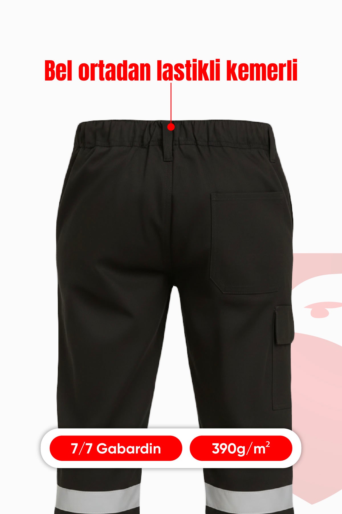 7/7 Gabardin Kışlık İşçi Pantolonu Tek Reflektörlü Kalın İş Pantolonu