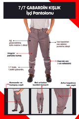 7/7 Gabardin Kışlık İşçi Pantolonu Tek Reflektörlü Kalın İş Pantolonu