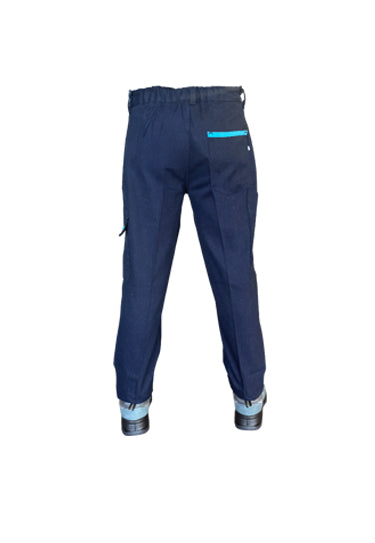7/7 Gabardin Kışlık İşçi Pantolonu Tek Reflektörlü Mavi Biyeli Kalın İş Pantolonu