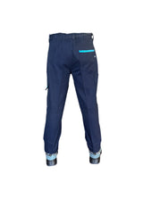 7/7 Gabardin Kışlık İşçi Pantolonu Tek Reflektörlü Mavi Biyeli Kalın İş Pantolonu
