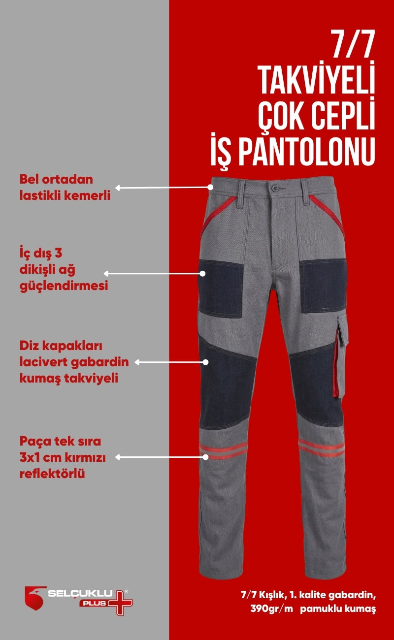 7/7 Takviyeli Kışlık İş Pantolonu – Dayanıklı, Konforlu ve Şık