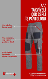 7/7 Takviyeli Kışlık İş Pantolonu – Dayanıklı, Konforlu ve Şık