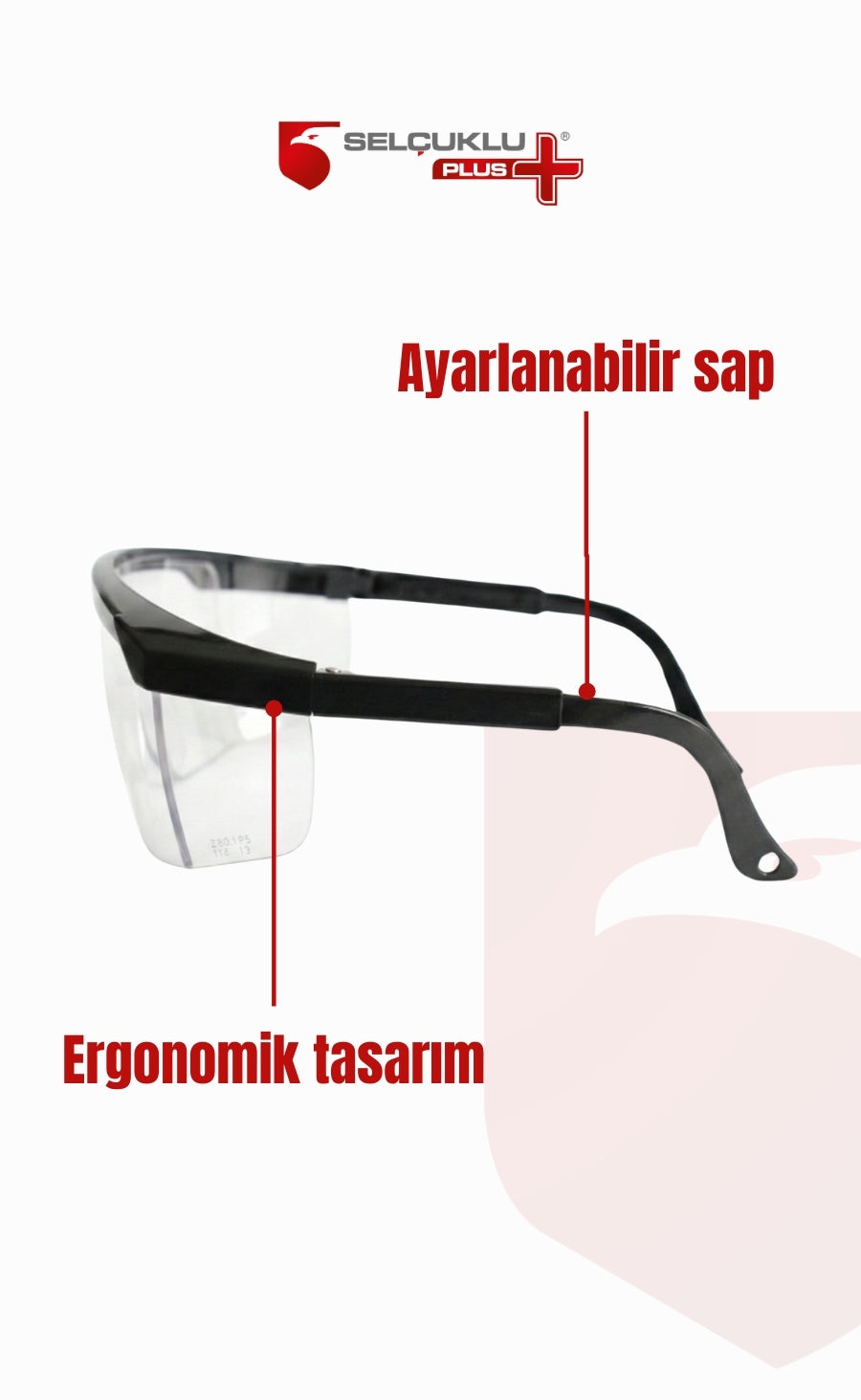9'LU Koruyucu Gözlük – Ayarlanabilir Saplı, Şeffaf Lensli İş Güvenliği Gözlüğü