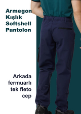 Argemon Kışlık Softshell Su Geçirmez Kargo Cepli Pantolon