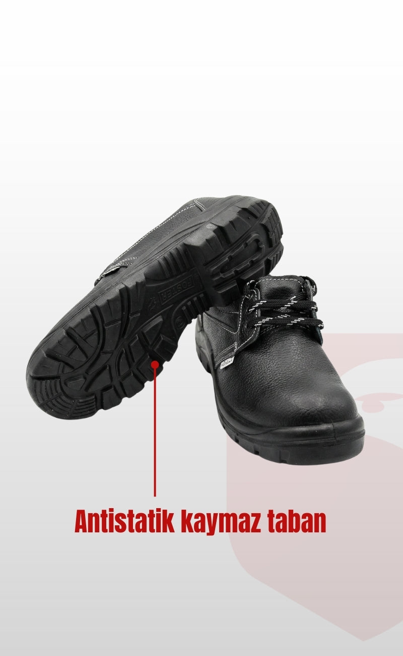 Çelik Burunlu İş Ayakkabısı S1 Antistatik Kaymaz Tabanlı Deri İş Ayakkabısı