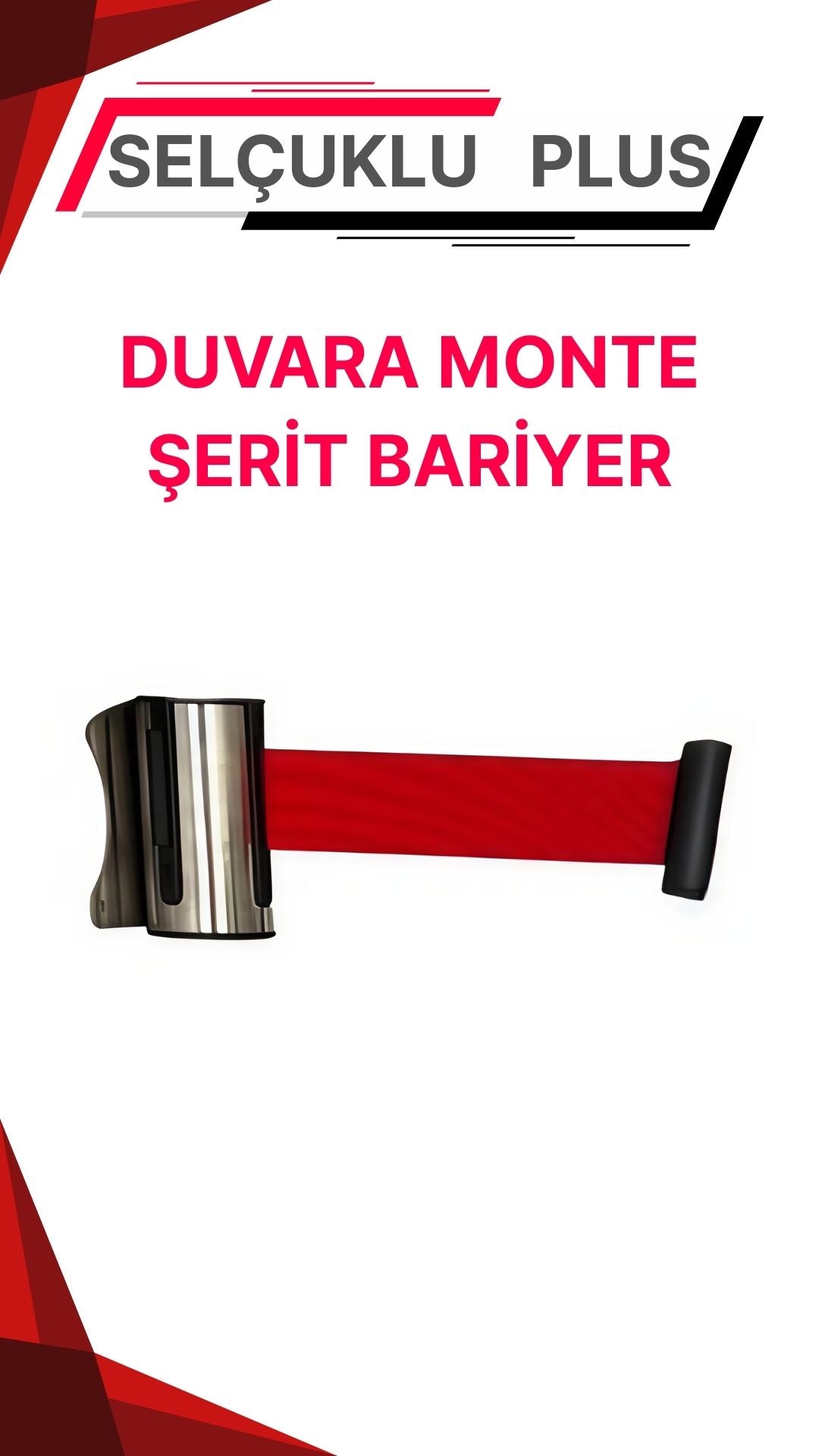Duvara Monte Şerit Bariyer – Krom Gövde, Yaylı Mekanizma, 3 Metre Şeritli Sistem