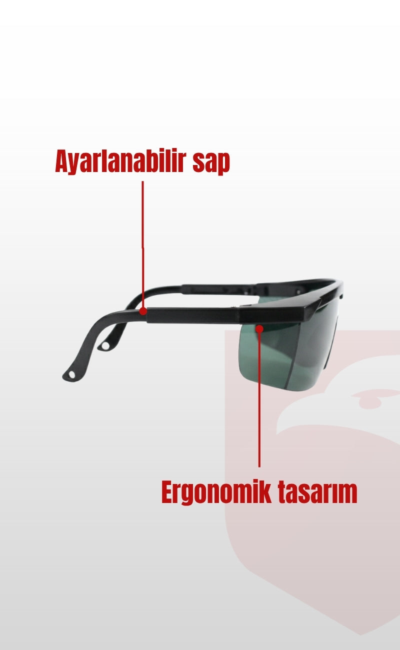 ESSAFE 1100 9'LU İş Güvenliği Gözlüğü – Darbelere, Toza ve UV Işınlarına Karşı Koruyucu, Şeffaf Lensli, Ayarlanabilir Saplı Ergonomik Gözlük