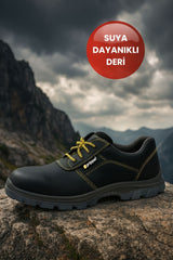 Gripper Kompozit Burunlu İş Güvenliği Ayakkabısı | Vibram Taban, Siyah Deri, GPR-124