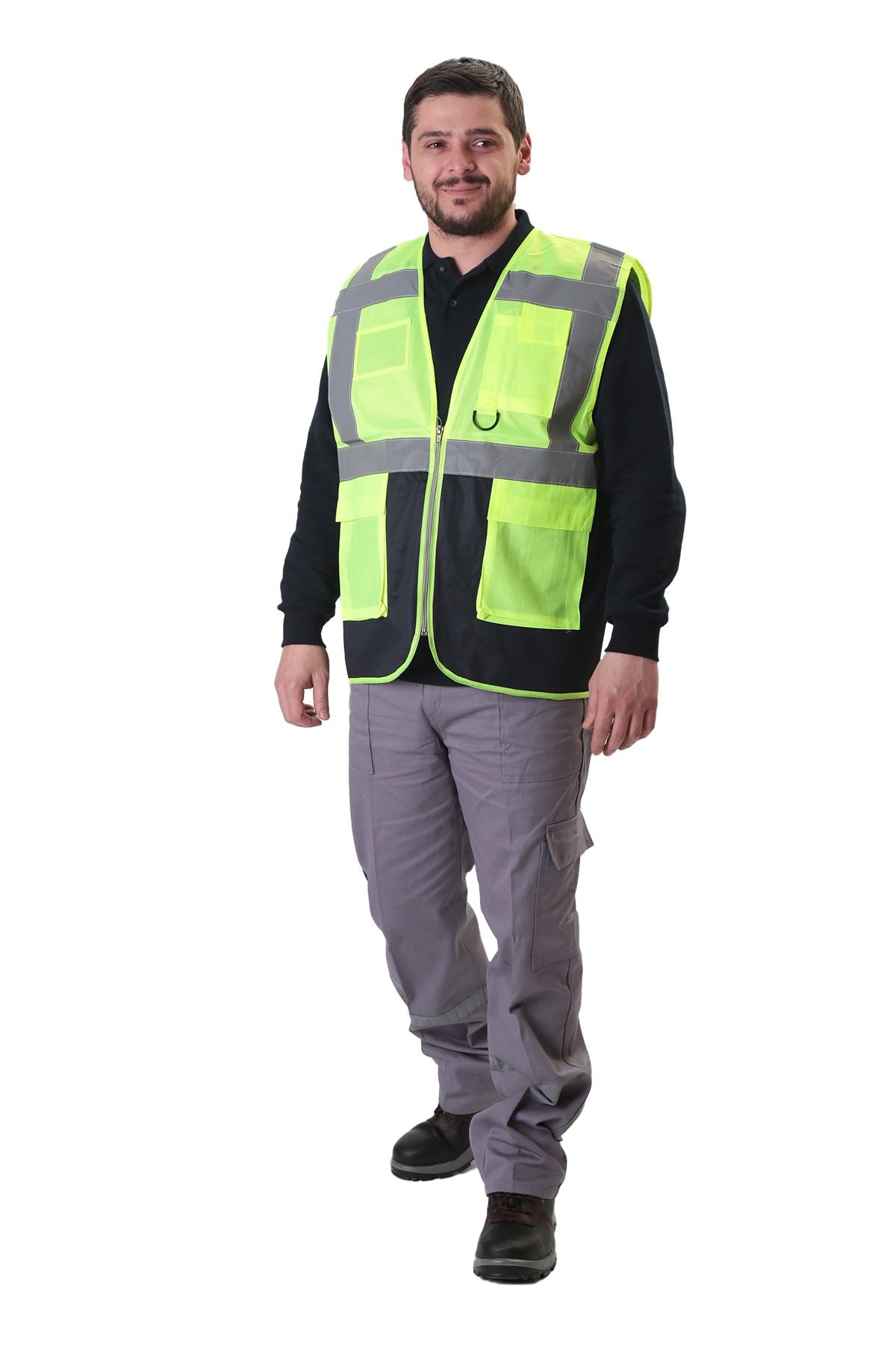 Ikaz Yeleği Mühendis Tipi Cepli Fosforlu Reflektörlü