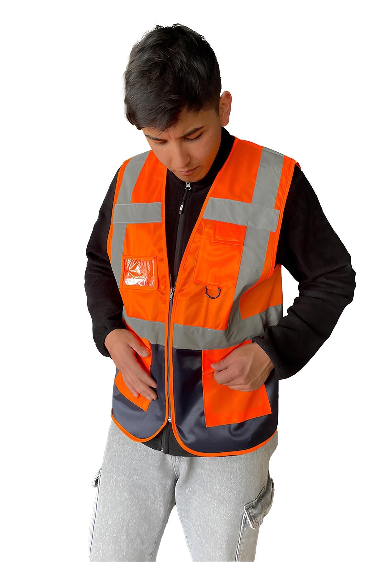 Ikaz Yeleği Mühendis Tipi Cepli Fosforlu Reflektörlü