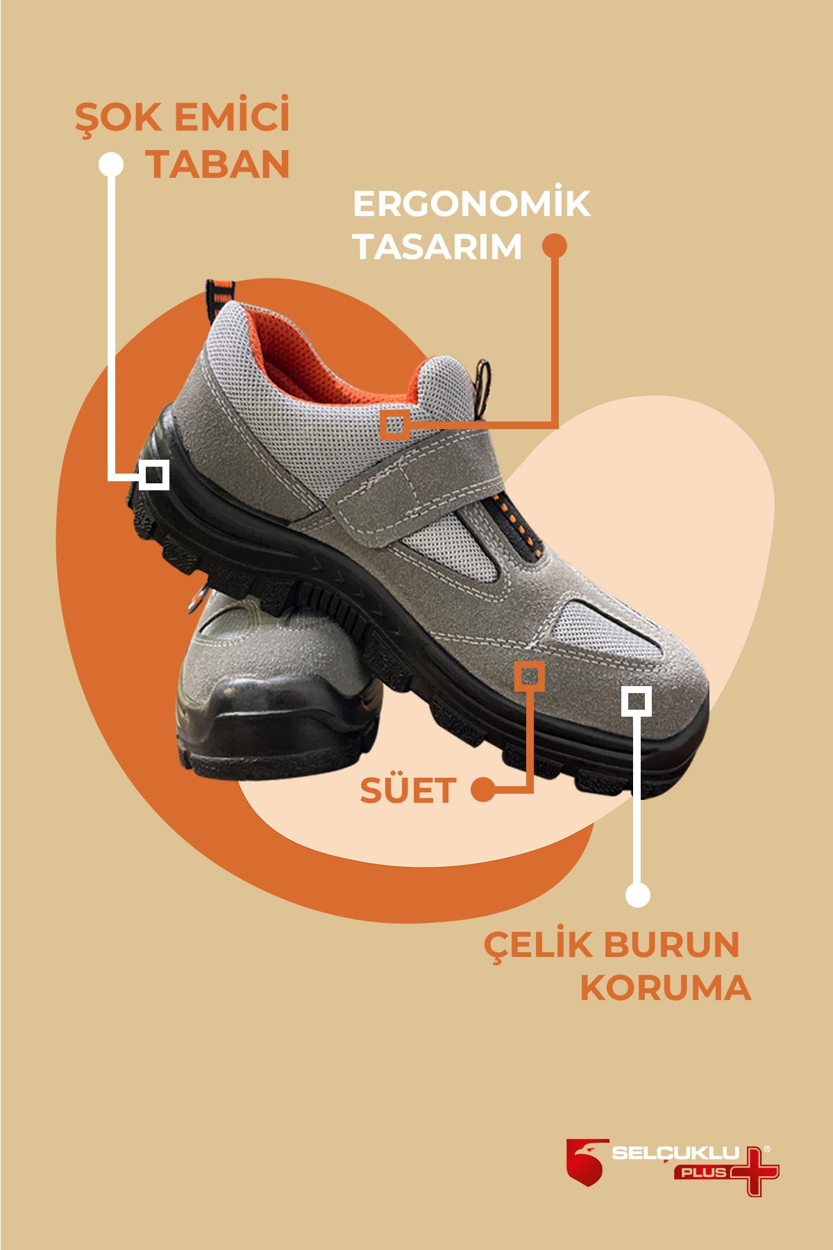 MADE Action S1 SRC Kaymaz, Nefes Alabilir, Hafif, Çelik Burunlu, Ergonomik Tabanlı İş Güvenliği Ayakkabısı