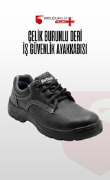 K-100 S1 Çelik Burunlu Deri İş Güvenlik Ayakkabısı Antistatik Kaymaz TPU Taban