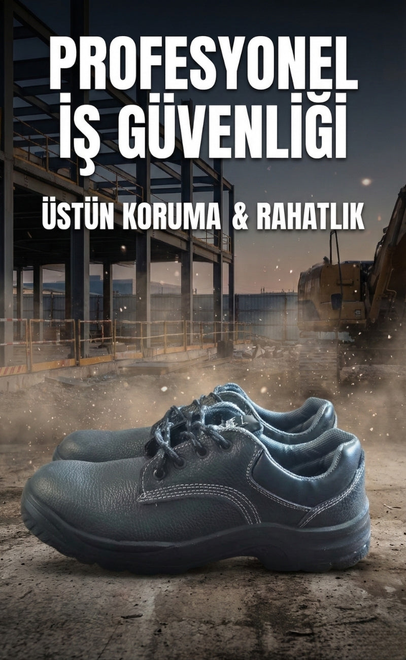 K-100 S1 Çelik Burunlu Deri İş Güvenlik Ayakkabısı Antistatik Kaymaz TPU Taban
