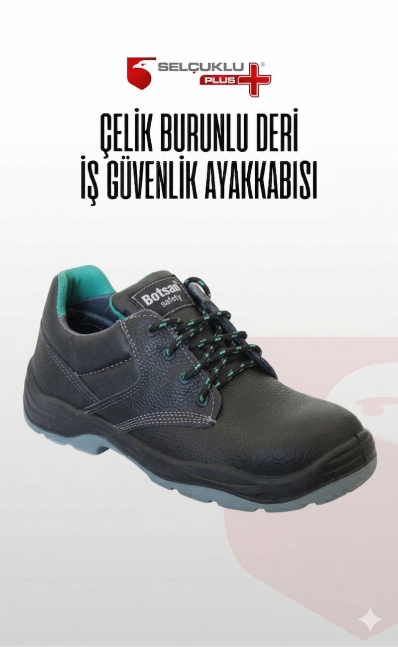 K-100 S1 Çelik Burunlu Deri İş Güvenlik Ayakkabısı Antistatik Kaymaz TPU Taban