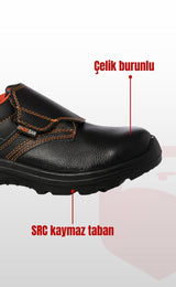 Kaynakçı S1 Çelik Burunlu SRC Kaymaz Tabanlı Su Geçirmez İş Güvenliği Ayakkabısı