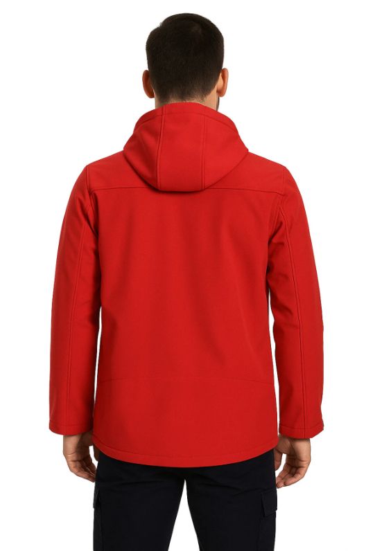 Kışlık Softshell Mont – Kırmızı & Siyah | Su ve Rüzgar Geçirmez İş Montu