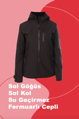 Kışlık Softshell Mont – Kırmızı & Siyah | Su ve Rüzgar Geçirmez İş Montu