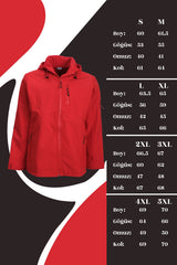 Kışlık Softshell Mont – Kırmızı & Siyah | Su ve Rüzgar Geçirmez İş Montu