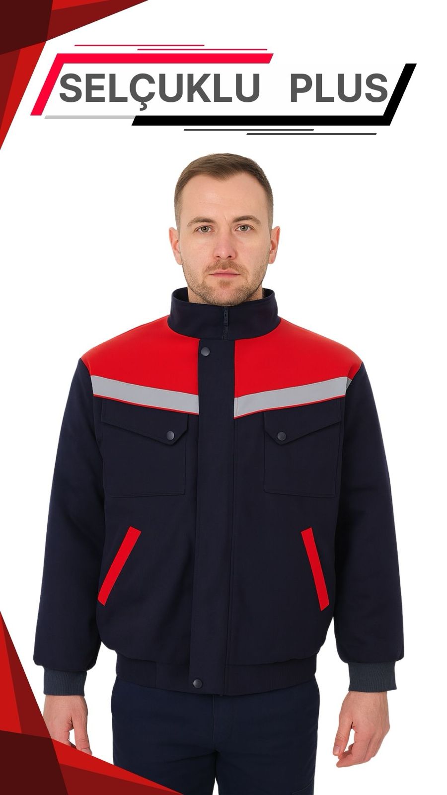 Lacivert Reflektörlü Iş Montu 7-7 Gabardin Im Model Polar Astarlı Iş Montu
