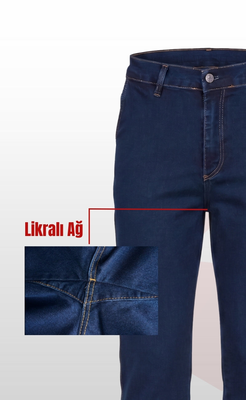 Likralı Ağlı Kot İş Pantolonu, Mevsimlik, Yıkanmış, Reflektörlü ve Kargo Cepli Model