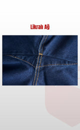 Likralı Ağlı Kot İş Pantolonu, Mevsimlik, Yıkanmış, Reflektörlü ve Kargo Cepli Model
