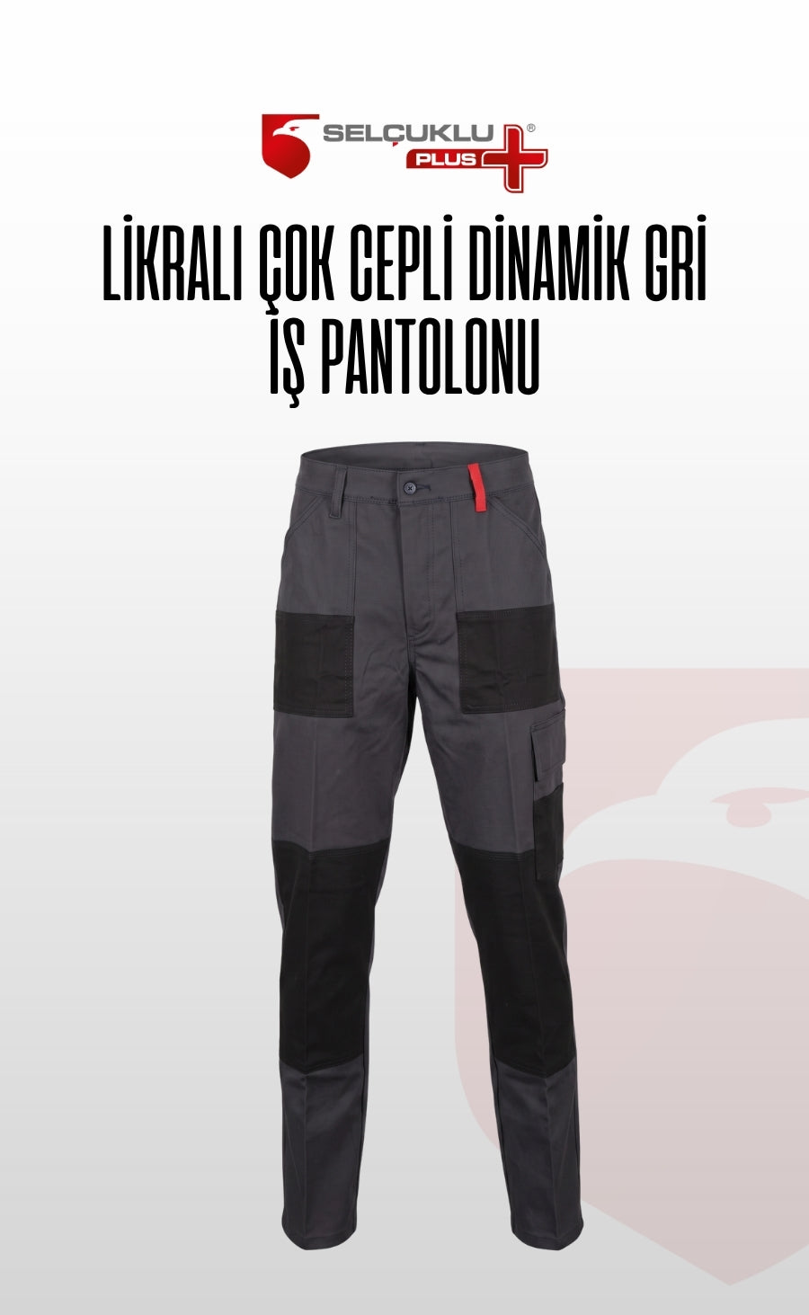 Likralı Çok Cepli Dinamik Siyah ve Gri İş Pantolonu Dayanıklı Esnek Kargo Cepli Erkek Pantolon