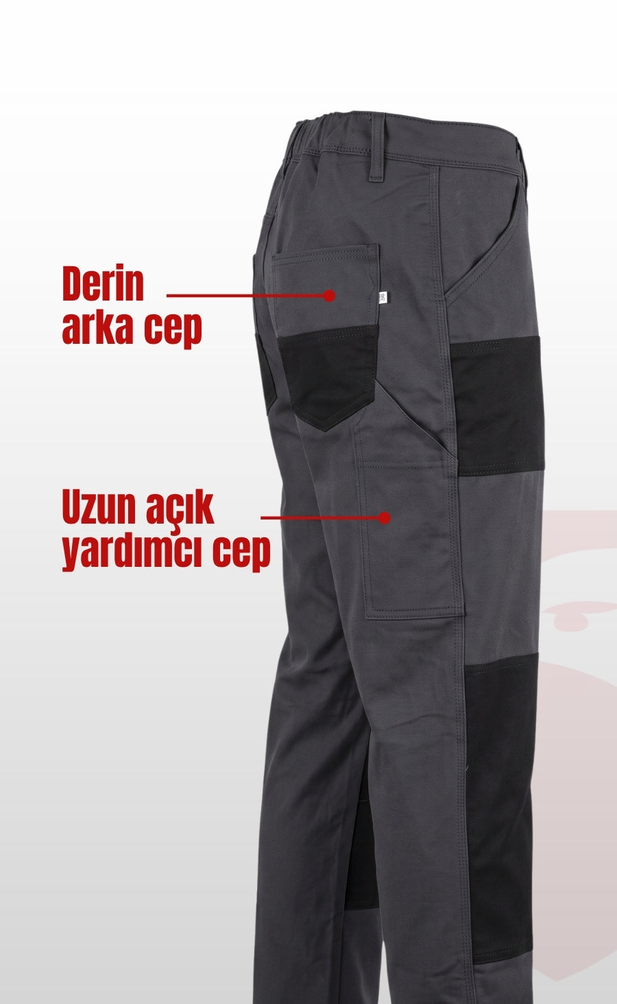 Likralı Çok Cepli Dinamik Siyah ve Gri İş Pantolonu Dayanıklı Esnek Kargo Cepli Erkek Pantolon