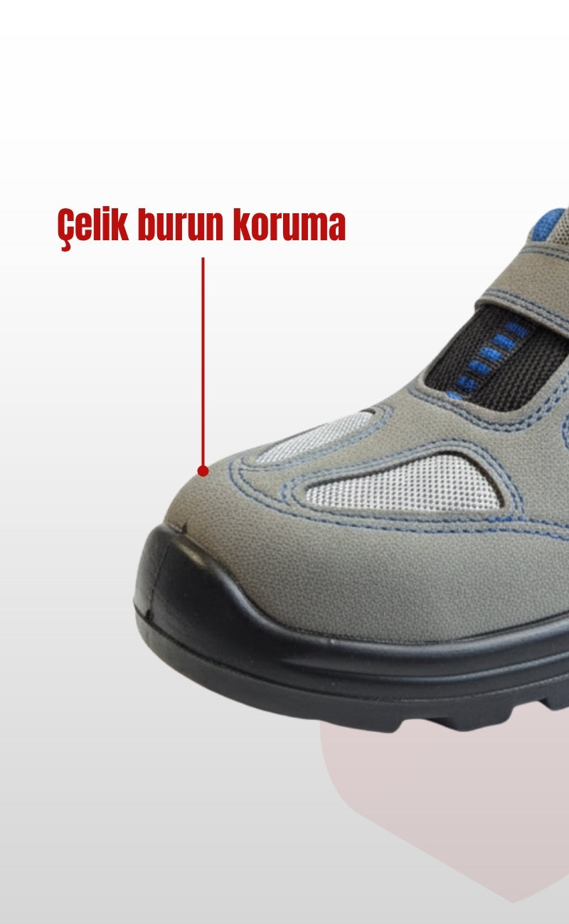 MADE Action S1 SRC Gri  Kaymaz, Nefes Alabilir, Hafif, Çelik Burunlu, Ergonomik Tabanlı İş Güvenliği Ayakkabısı