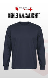 O (Bisiklet) Yaka Sweatshirt – Lacivet 2 İplik Kumaş, Uzun Kollu Rahat İş Elbisesi