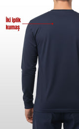 O (Bisiklet) Yaka Sweatshirt – Lacivet 2 İplik Kumaş, Uzun Kollu Rahat İş Elbisesi