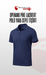 Openand Pike Gri ve Lacivert Polo Yaka Cepli T-Shirt