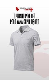 Openand Pike Gri ve Lacivert Polo Yaka Cepli T-Shirt