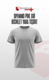 Openand Pike Kumaş Gri ve Lacivert Bisiklet Yaka T-Shirt