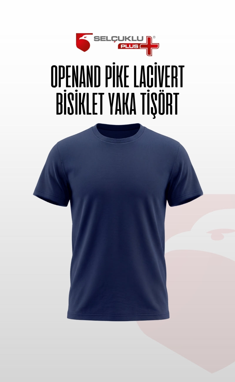 Openand Pike Kumaş Gri ve Lacivert Bisiklet Yaka T-Shirt