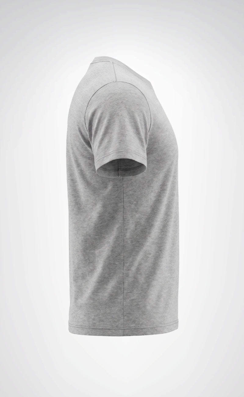 Openand Pike Kumaş Gri ve Lacivert Bisiklet Yaka T-Shirt