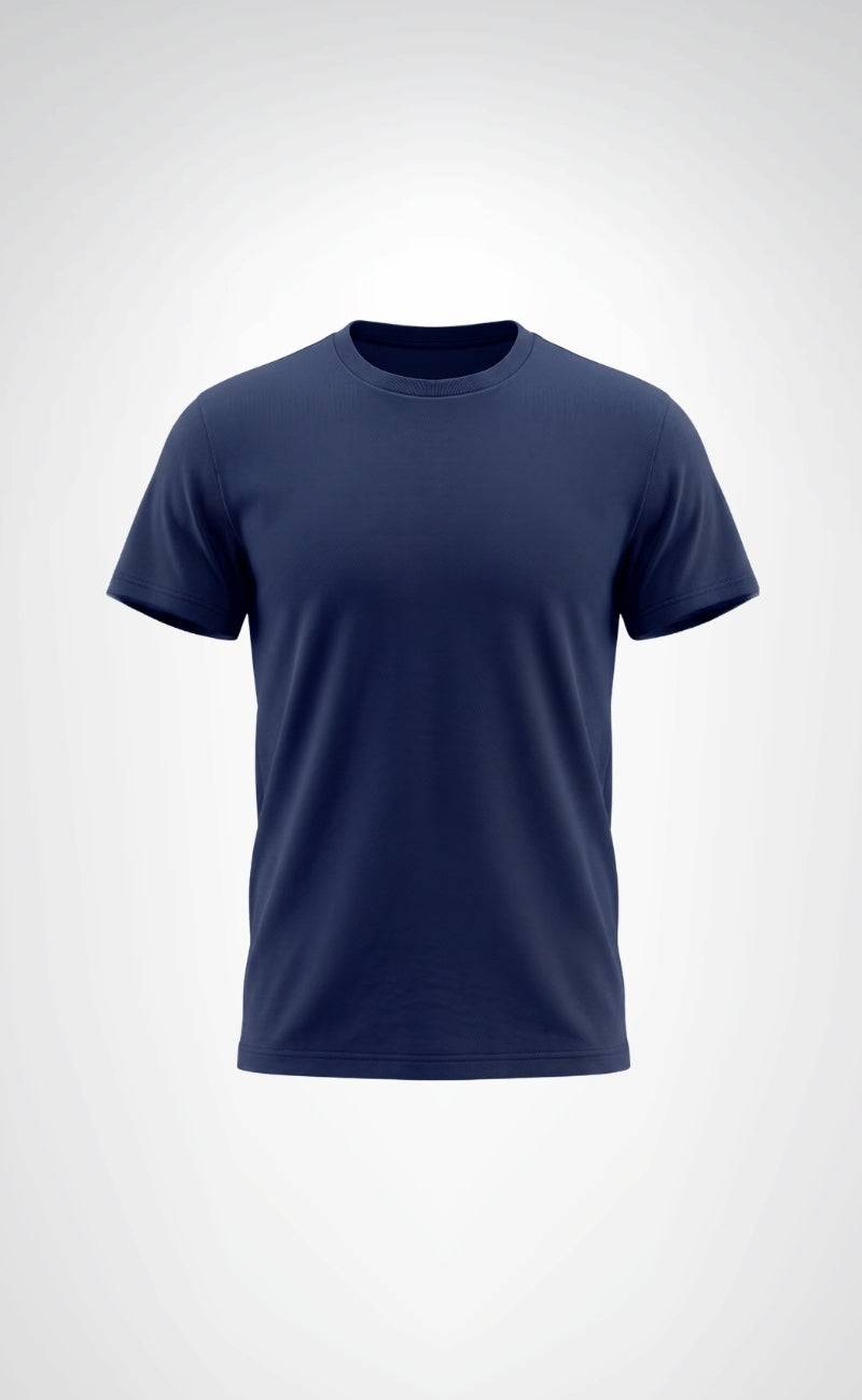 Openand Pike Kumaş Gri ve Lacivert Bisiklet Yaka T-Shirt