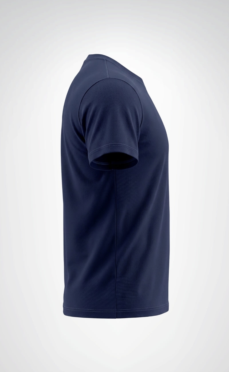 Openand Pike Kumaş Gri ve Lacivert Bisiklet Yaka T-Shirt