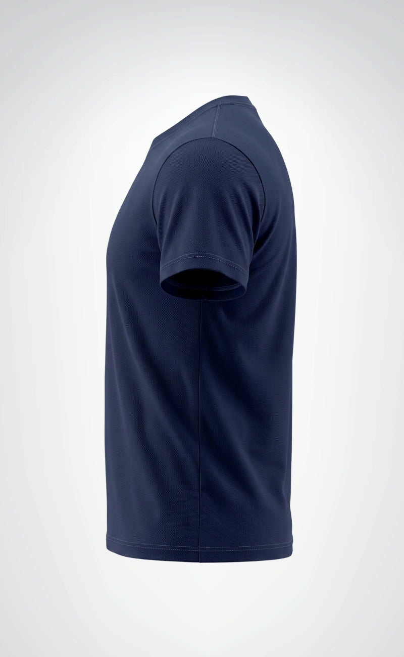 Openand Pike Kumaş Gri ve Lacivert Bisiklet Yaka T-Shirt