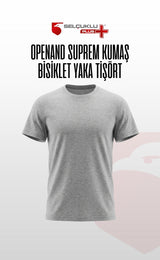 Openand Suprem Kumaş Gri ve Lacivert Bisiklet Yaka T-Shirt