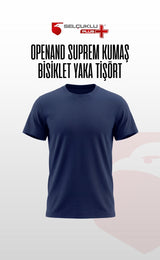 Openand Suprem Kumaş Gri ve Lacivert Bisiklet Yaka T-Shirt