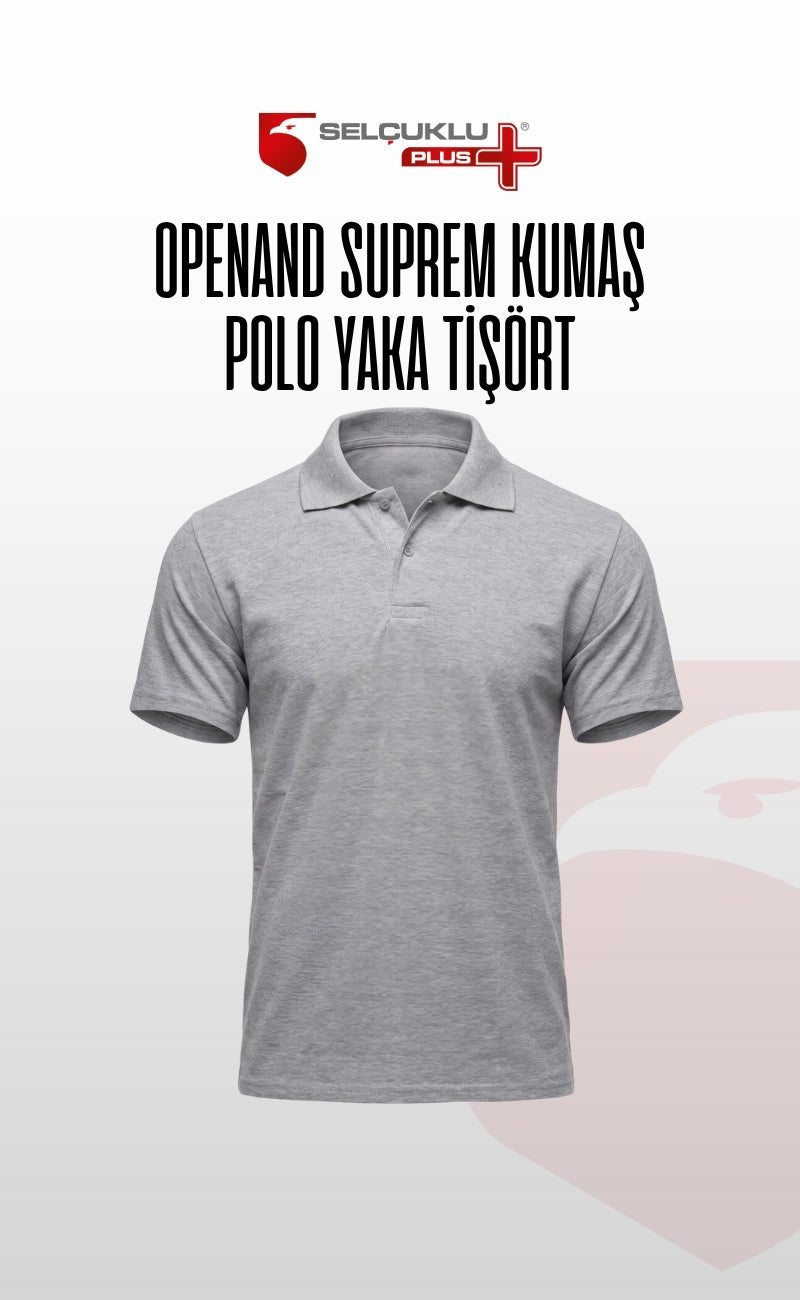 Openand Suprem Kumaş Gri ve Lacivert Polo Yaka T-Shirt