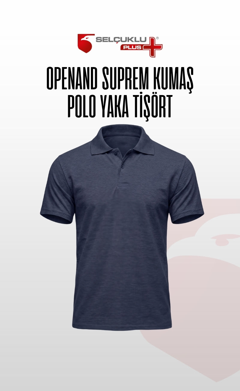 Openand Suprem Kumaş Gri ve Lacivert Polo Yaka T-Shirt